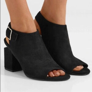 Alexander Wang Nadia Suede Open Toe Bootie Black Designer Casual Women’s EU 41